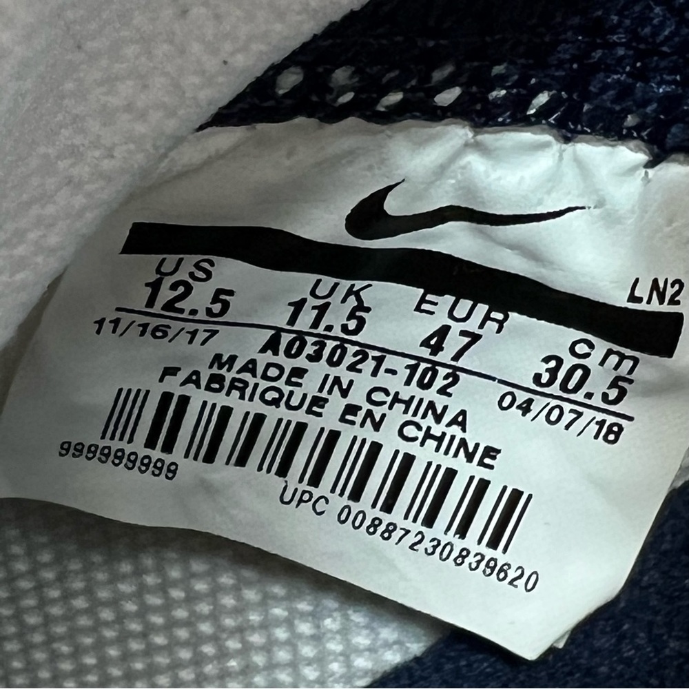Nike Vapor Untouchable 3 White Navy Football Cleats - Picture 14 of 16